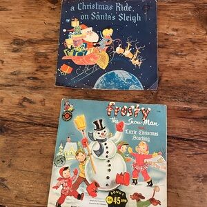 Vintage Frosty the Snowman Kids Holiday 45 Record w A Christmas Ride 45